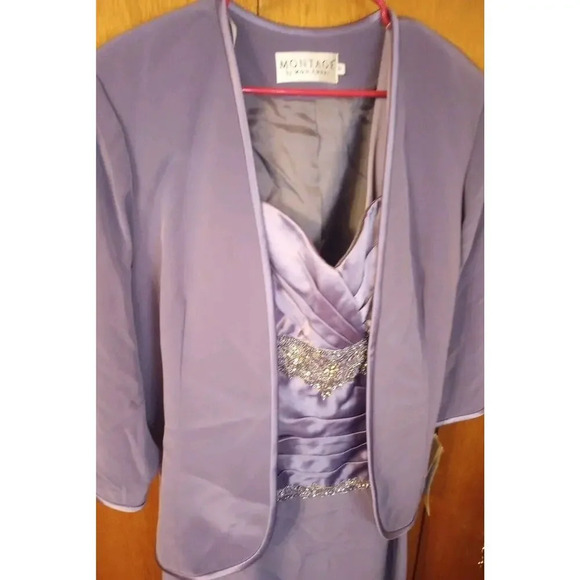 Montage by Mon Cheri Dress Jacket Set SZ 18 New Mother of Bride Beaded Formal - Picture 2 of 13